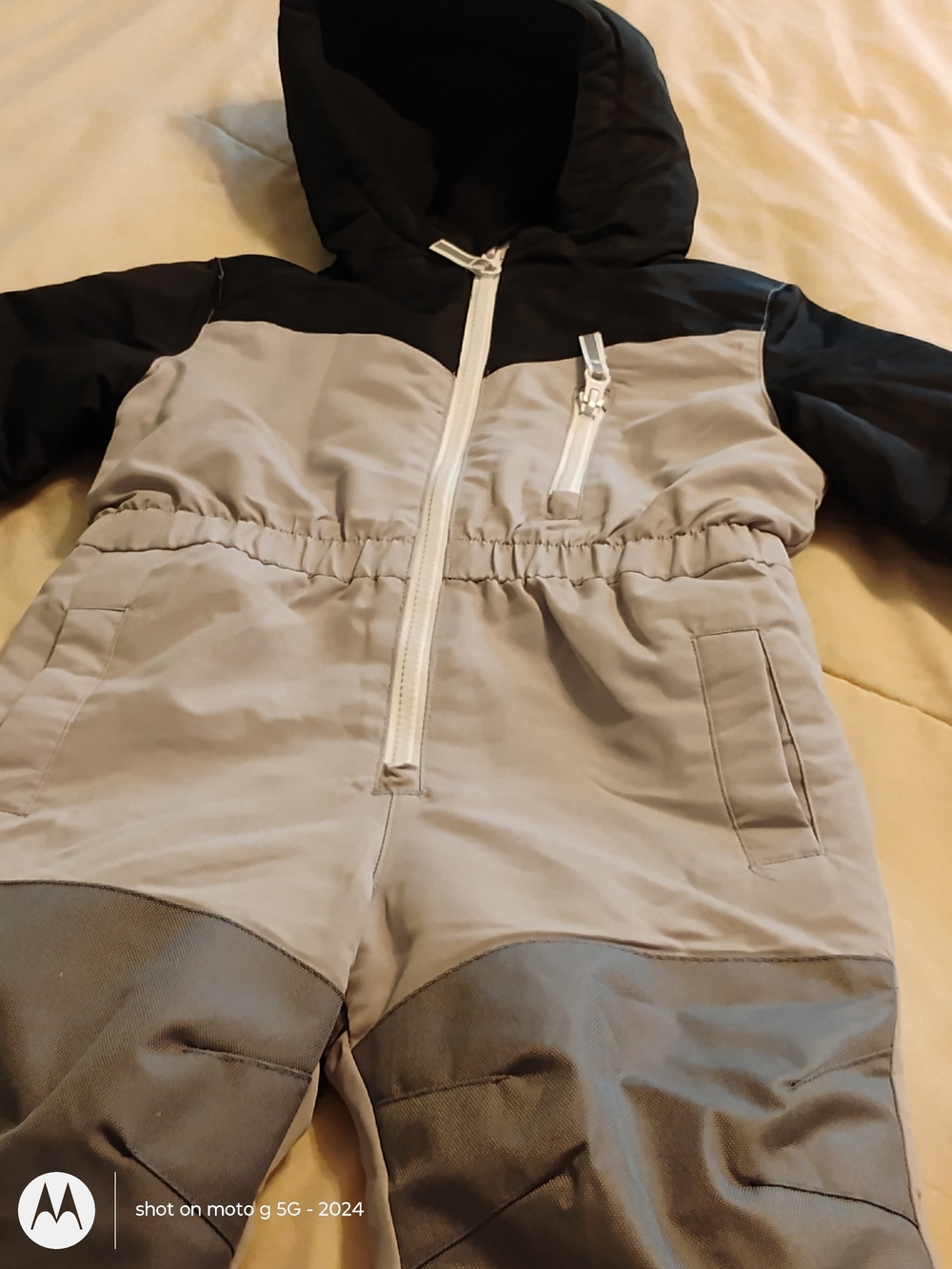 Swiss Tech Black and Light Gray Kids Snow Jumpsuit